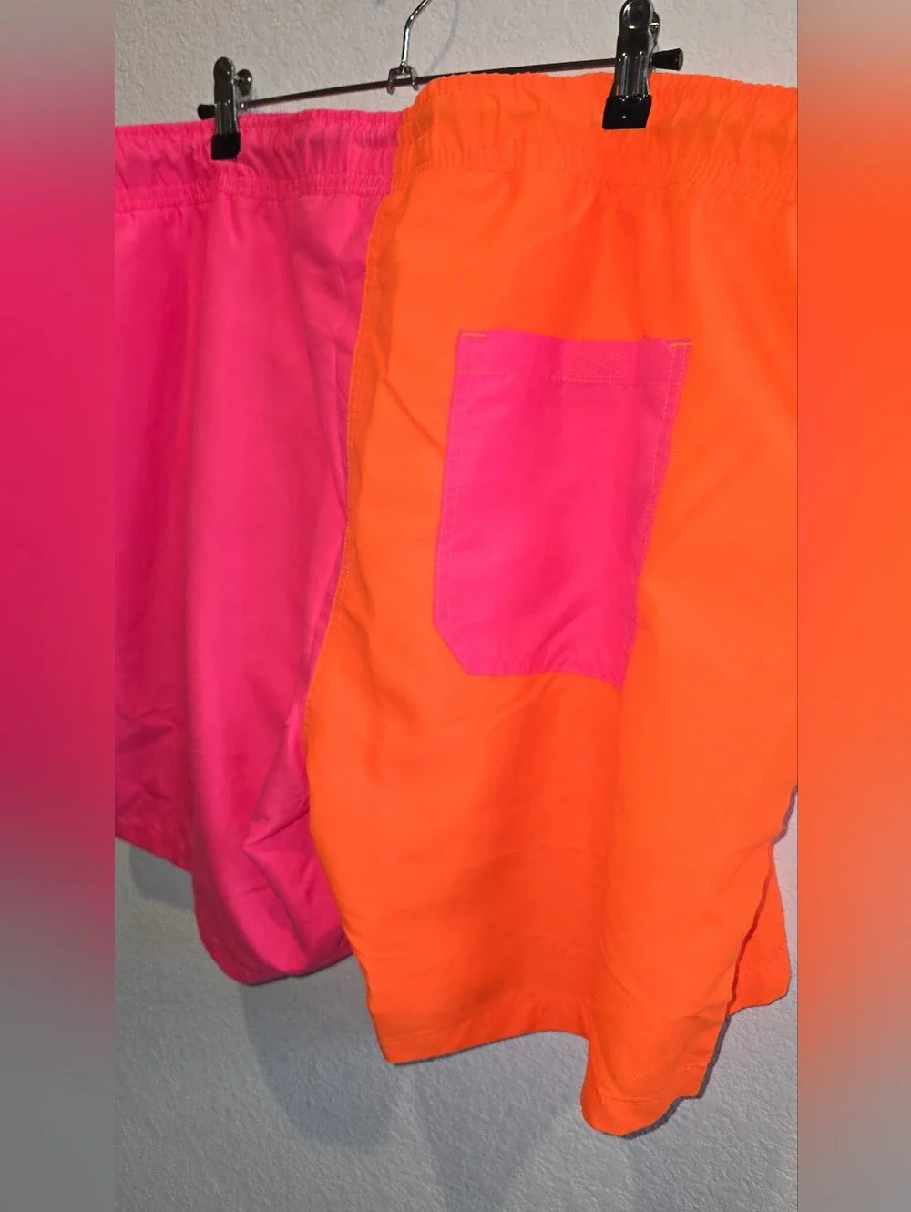 New Neon Orange & Hot Pink Swim Shorts - Dual Colors XXL